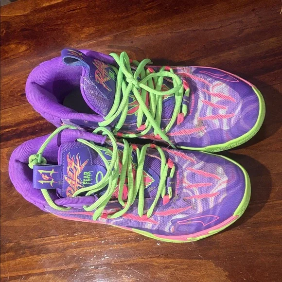 Puma basketball Sneakers in Purple and Green - Picture 2 of 5